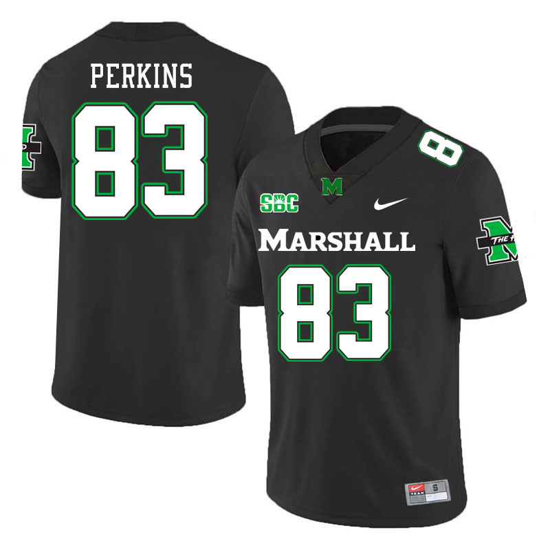 Men #83 Ty Perkins Marshall Thundering Herd SBC Conference College Football Jerseys Stitched-Black